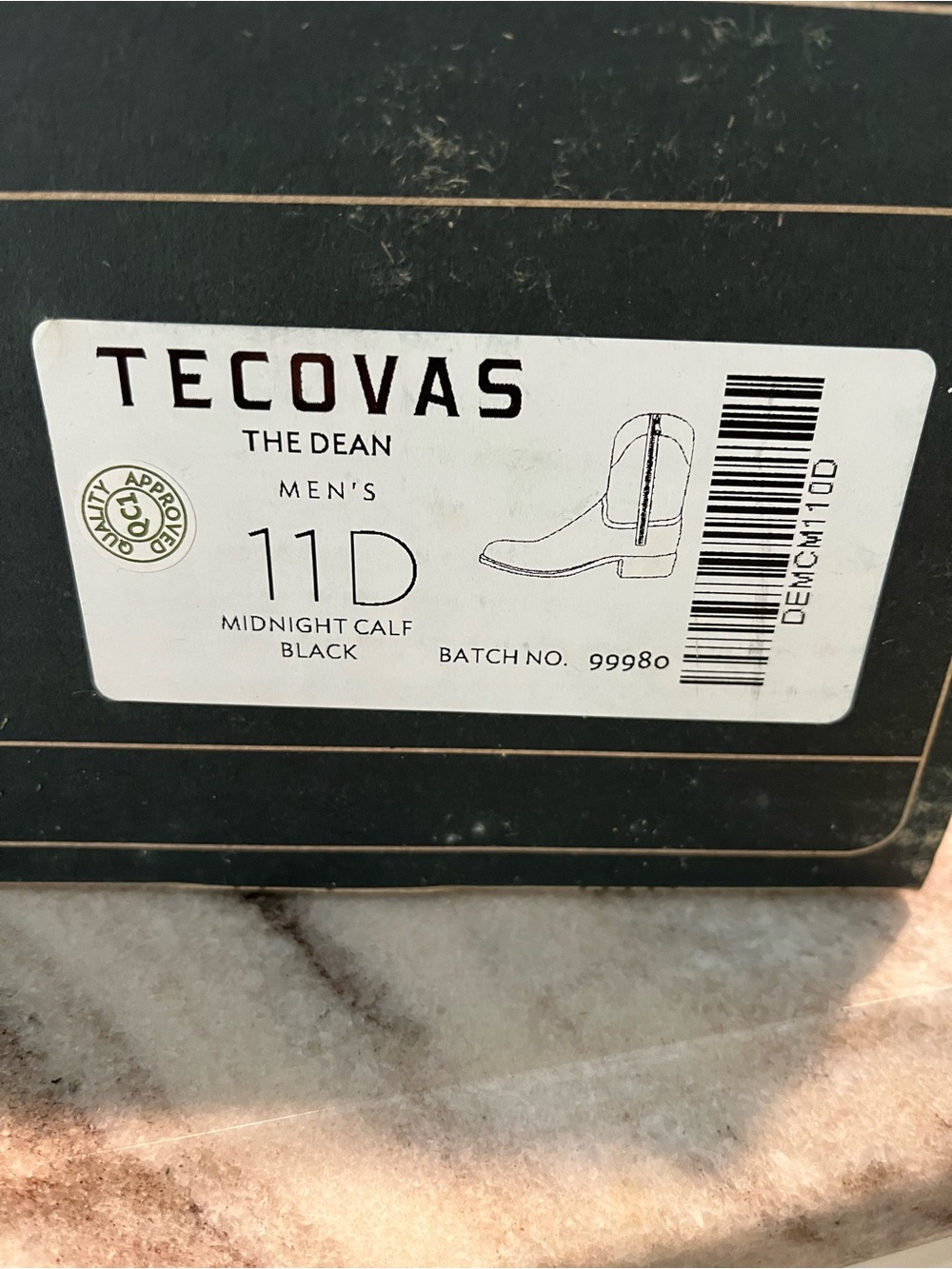Tecovas Black Leather Zipper Boot - Like New with box & tag - Picture 5 of 6